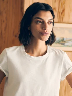 Faherty Brand Sunwashed Cropped Crew Tee -^Women T-Shirts