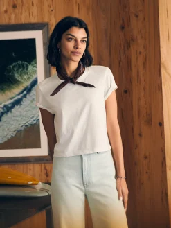 Faherty Brand Sunwashed Cropped Crew Tee -^Women T-Shirts