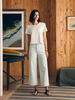 Faherty Brand Sunwashed Cropped Crew Tee -^Women T-Shirts
