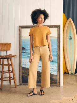 Faherty Brand Sunwashed Cropped Crew Tee -^Women T-Shirts