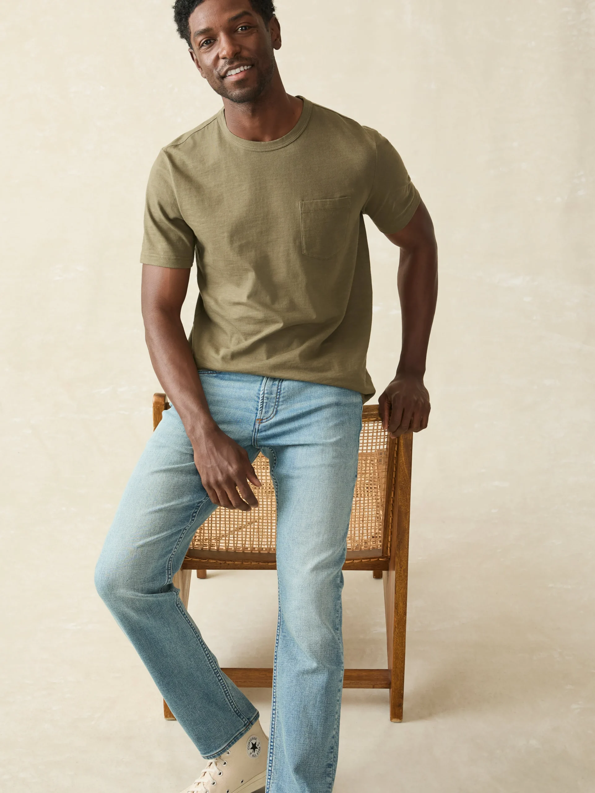 Faherty Brand Sunwashed Pocket Tee (Tall) -^ T-Shirts & Henleys