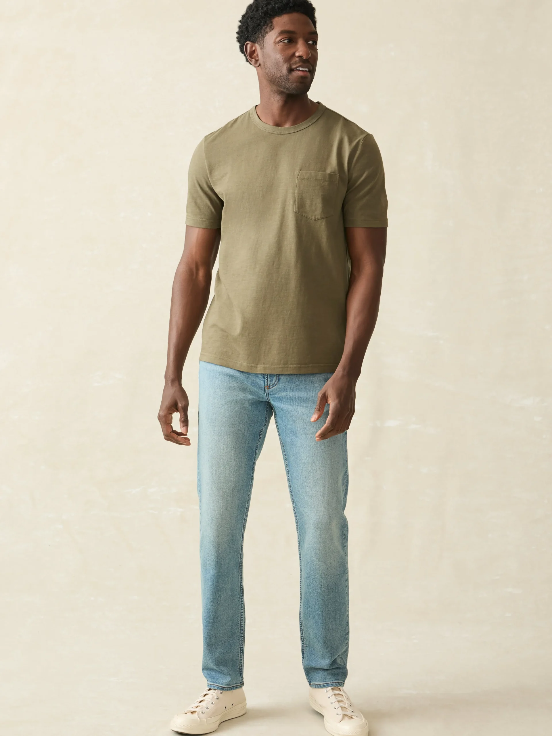 Faherty Brand Sunwashed Pocket Tee (Tall) -^ T-Shirts & Henleys