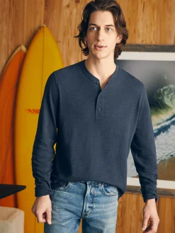 Faherty Brand Sunwashed Slub Henley (Tall) -^ T-Shirts & Henleys