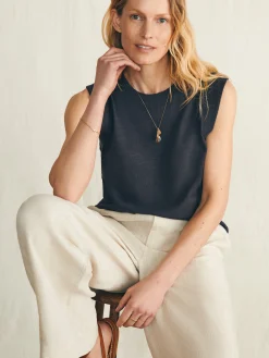 Faherty Brand Sunwashed Slub Muscle Tank -^Women T-Shirts