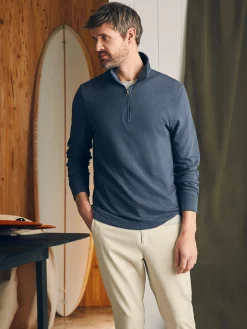 Faherty Brand Sunwashed Slub Quarter Zip (Tall) -^ Hoodies & Sweatshirts|Lounge