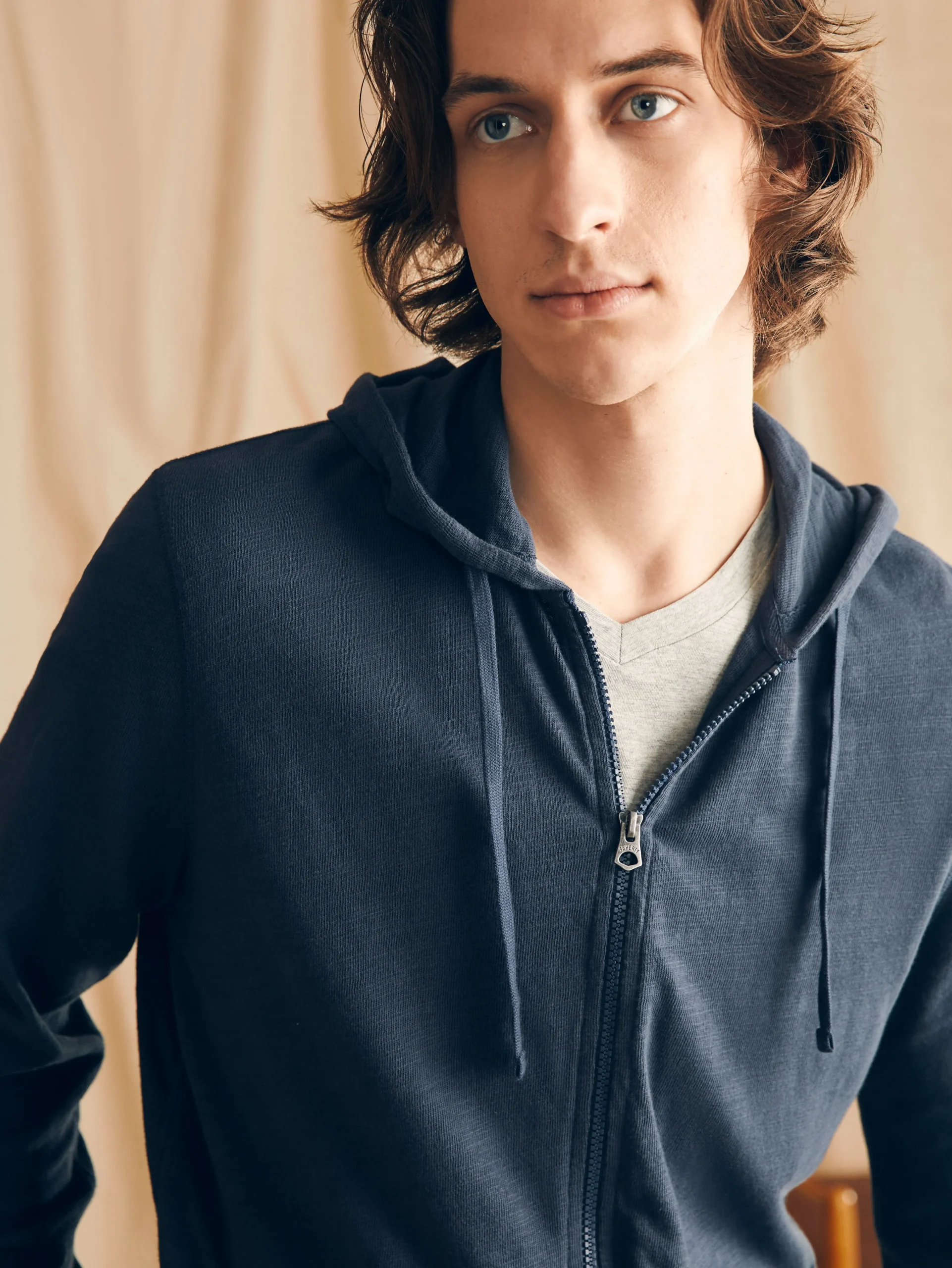 Faherty Brand Sunwashed Slub Zip Hoodie -^ Hoodies & Sweatshirts