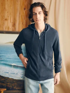 Faherty Brand Sunwashed Slub Zip Hoodie -^ Hoodies & Sweatshirts