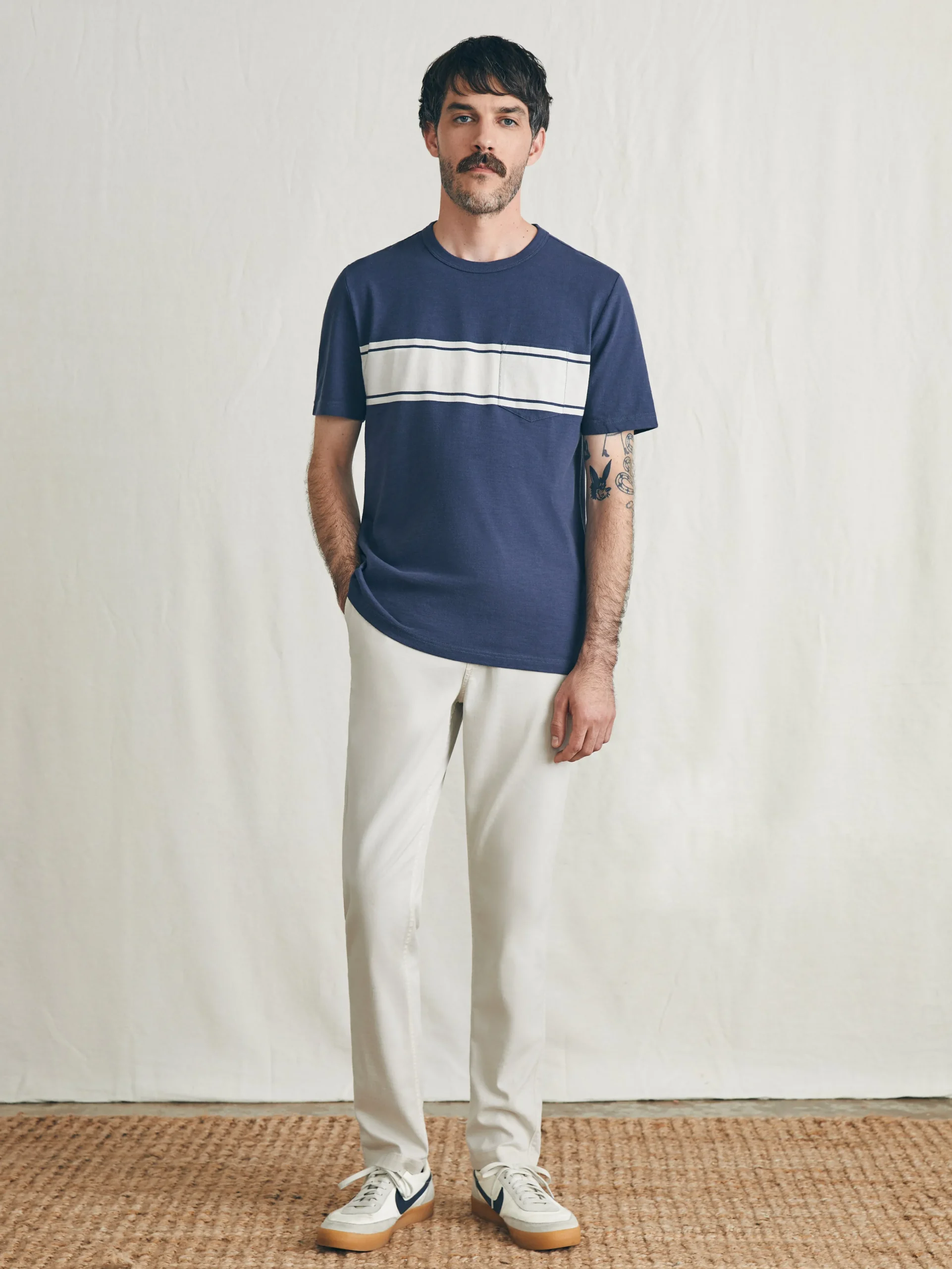 Faherty Brand Surf Stripe Sunwashed Pocket Tee -^ T-Shirts & Henleys