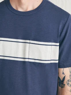Faherty Brand Surf Stripe Sunwashed Tee (Tall) -^ T-Shirts & Henleys