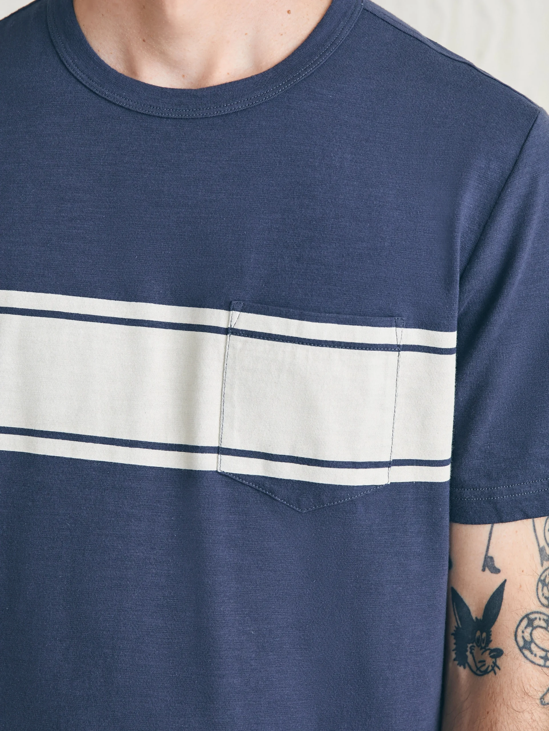 Faherty Brand Surf Stripe Sunwashed Tee (Tall) -^ T-Shirts & Henleys