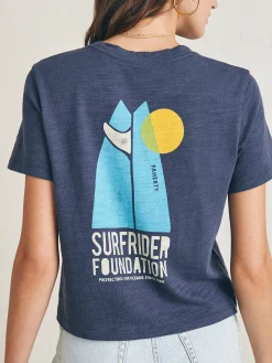 Faherty Brand Surfrider Sunwashed Cropped Tee -^Women T-Shirts