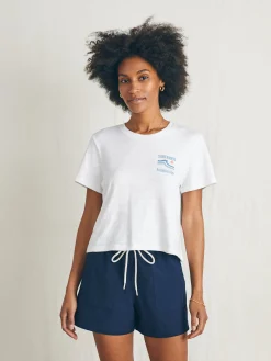 Faherty Brand Surfrider Sunwashed Cropped Tee -^Women T-Shirts