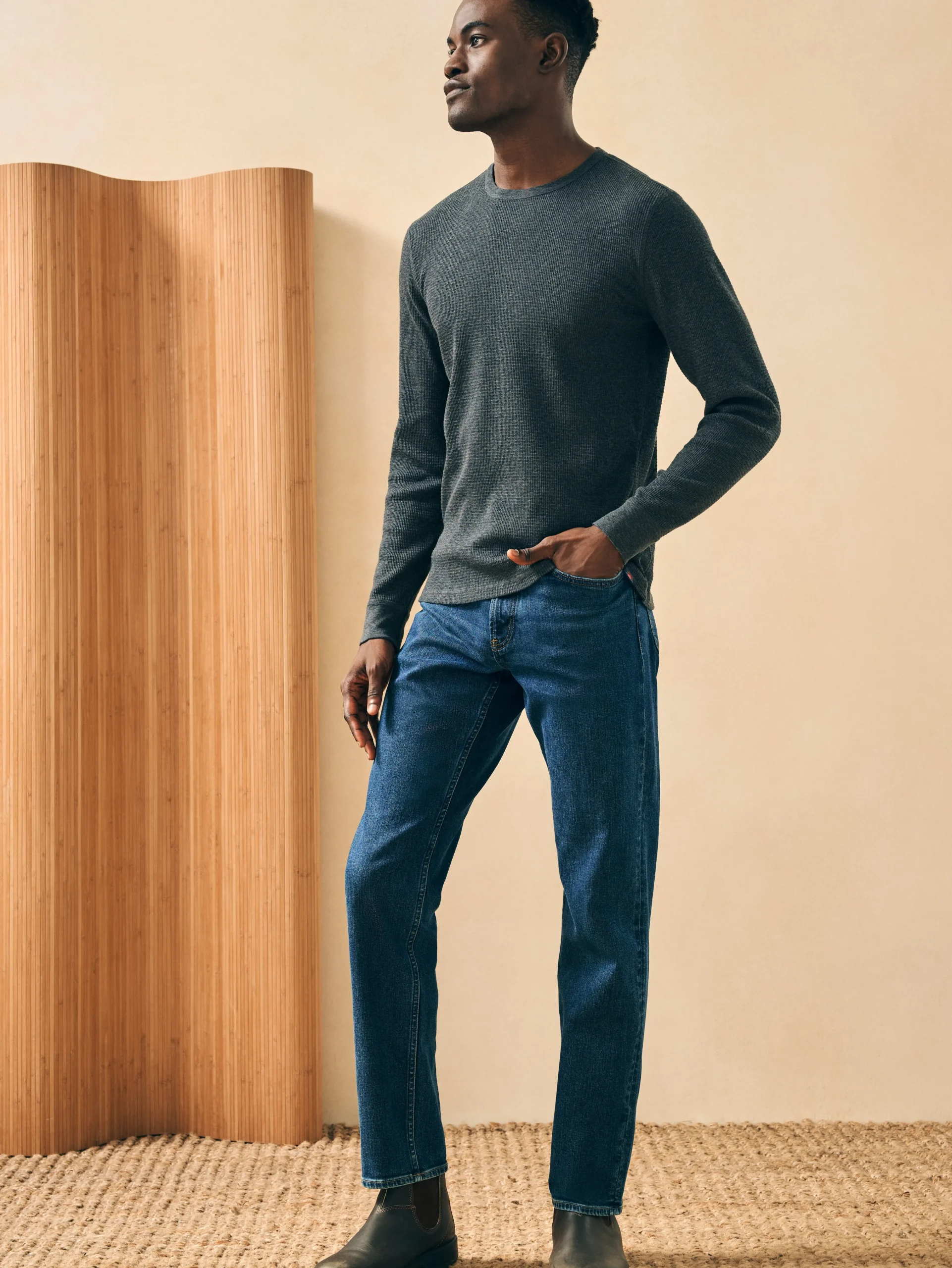 Faherty Brand Surplus Waffle Crew -^ T-Shirts & Henleys