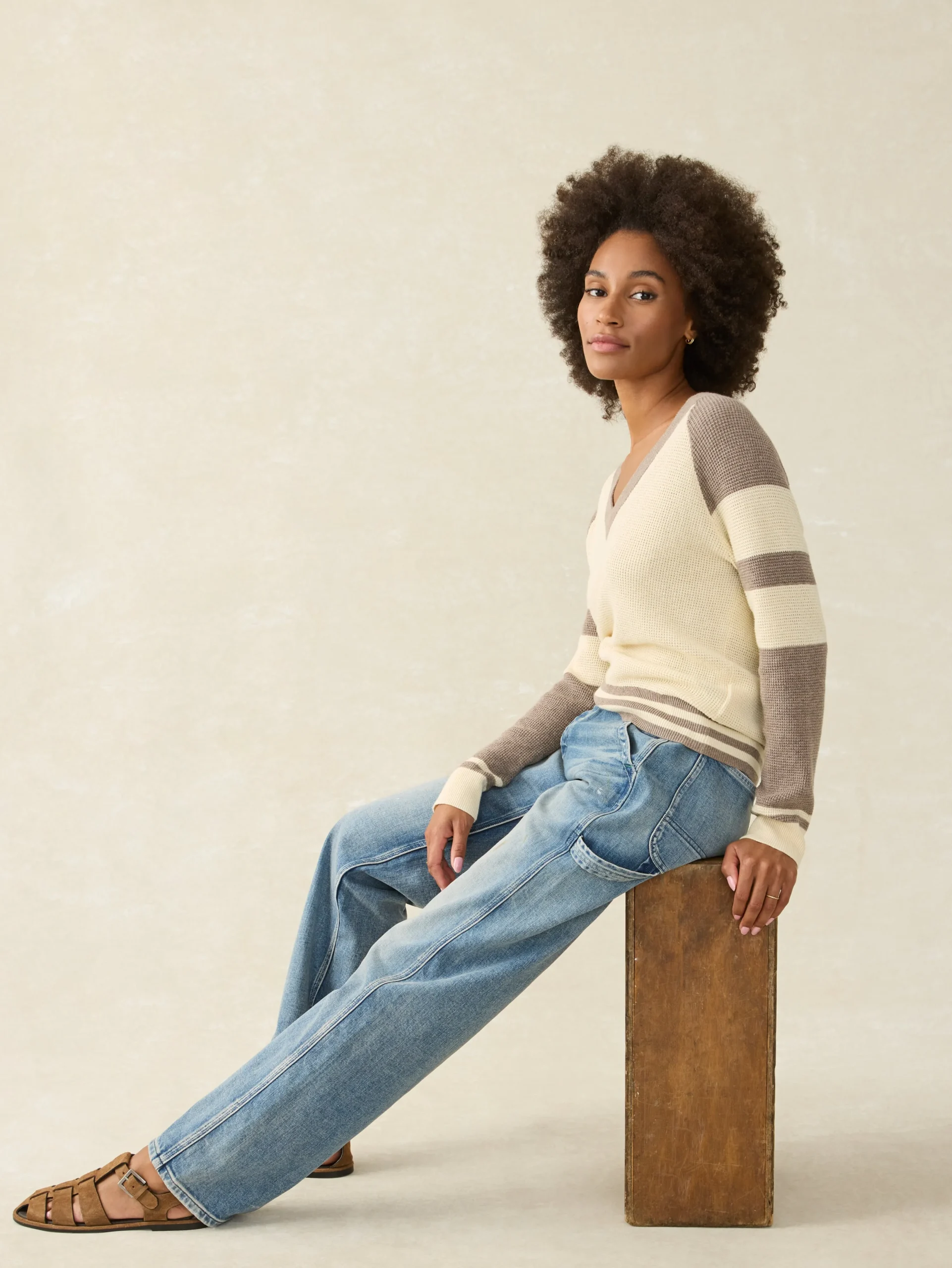 Faherty Brand Throwback V-Neck -^Women Sweaters