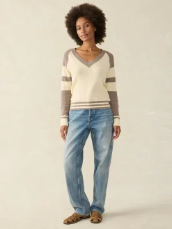 Faherty Brand Throwback V-Neck -^Women Sweaters