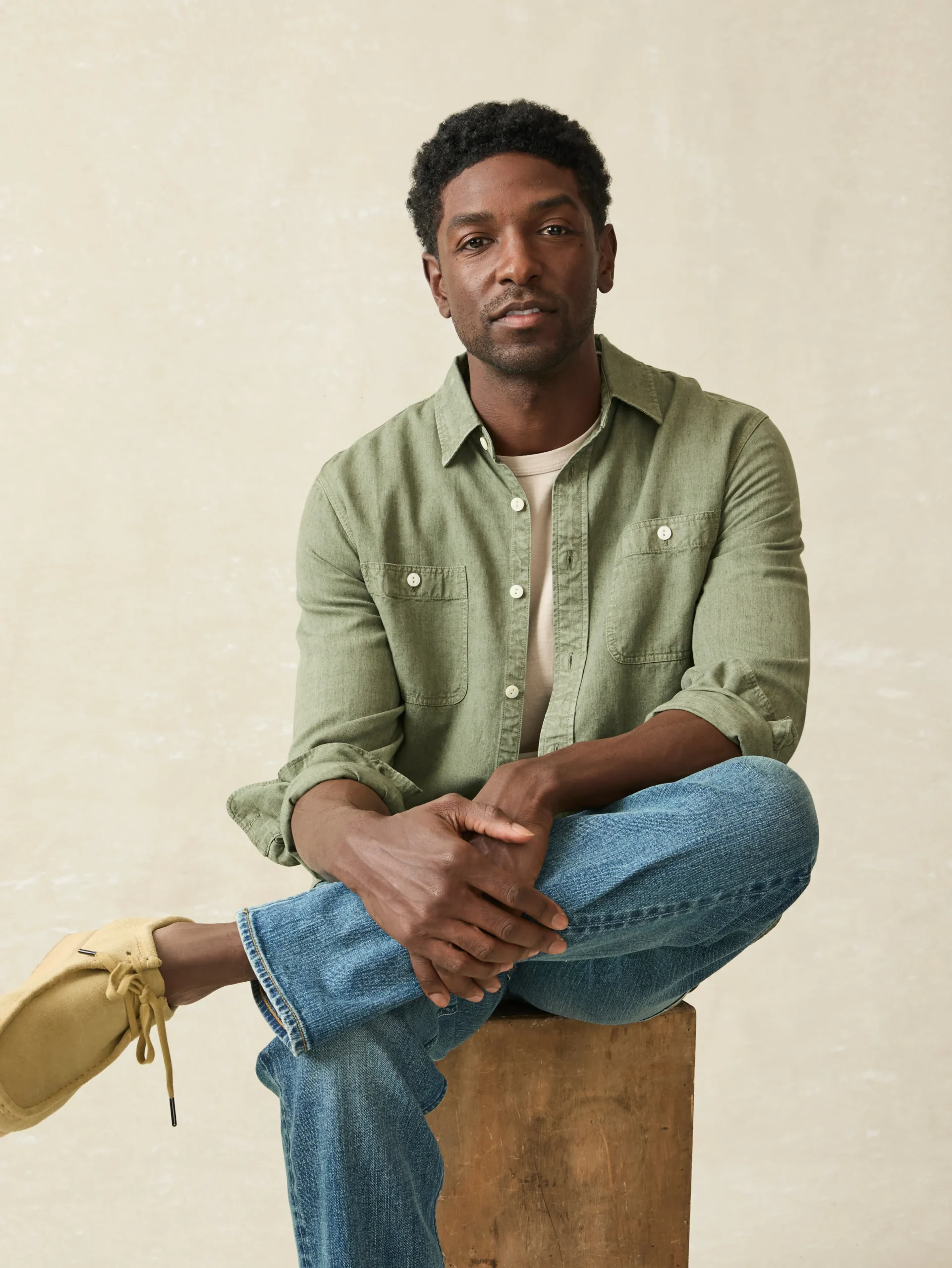 Faherty Brand Tried & True Chambray Workshirt -^ Shirts